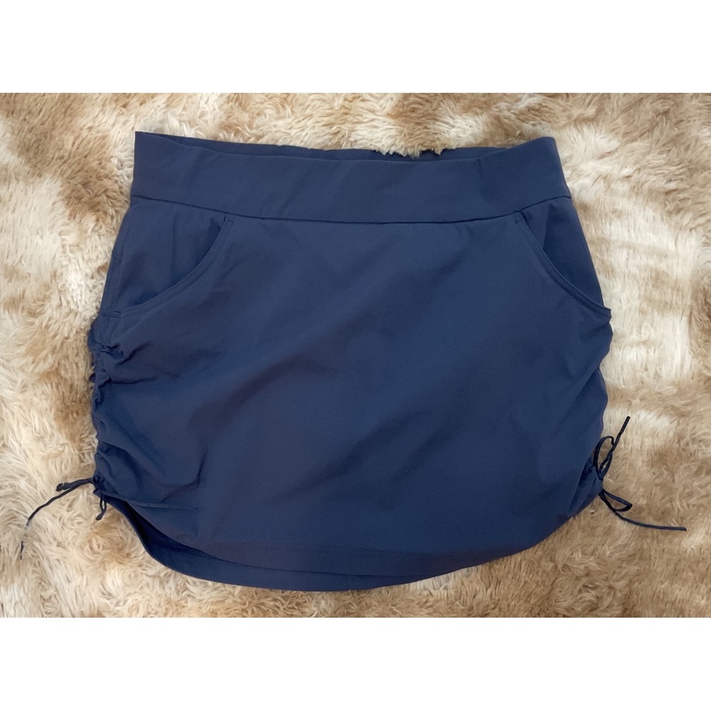 Columbia Womens Navy Blue Cinch Side Activewear Skort Pockets Size Large